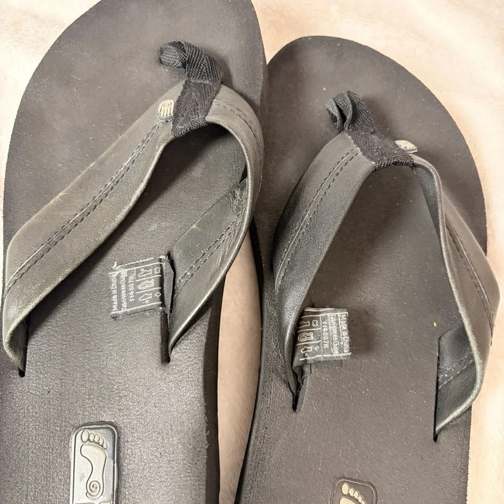 Teva Men's Mush Flip Flop Sandals‎ Black Size 8 S/N 6016 Lightweight Flexible